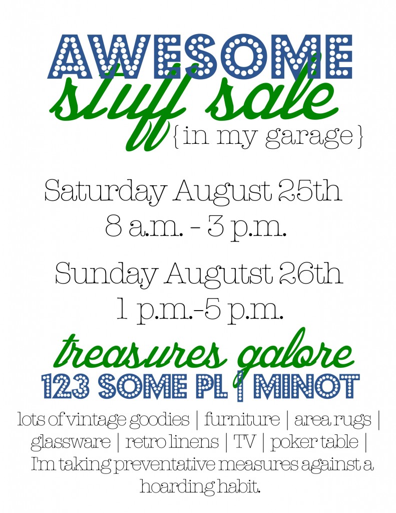 garage sale flyer sample