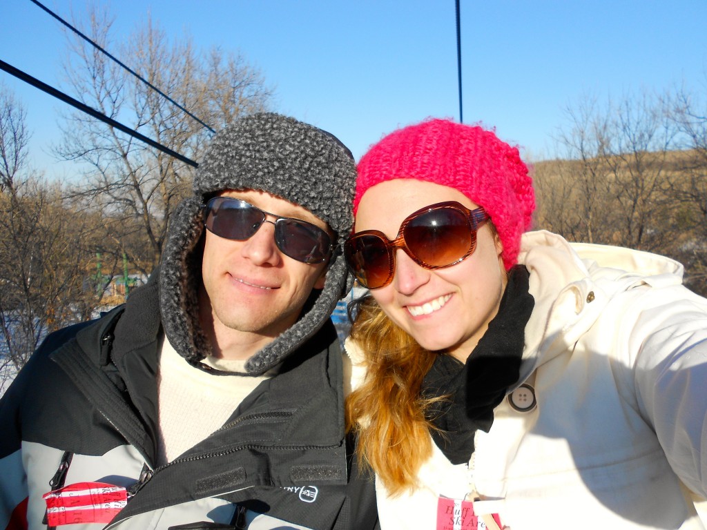 Skiing at Huff Hills, ND