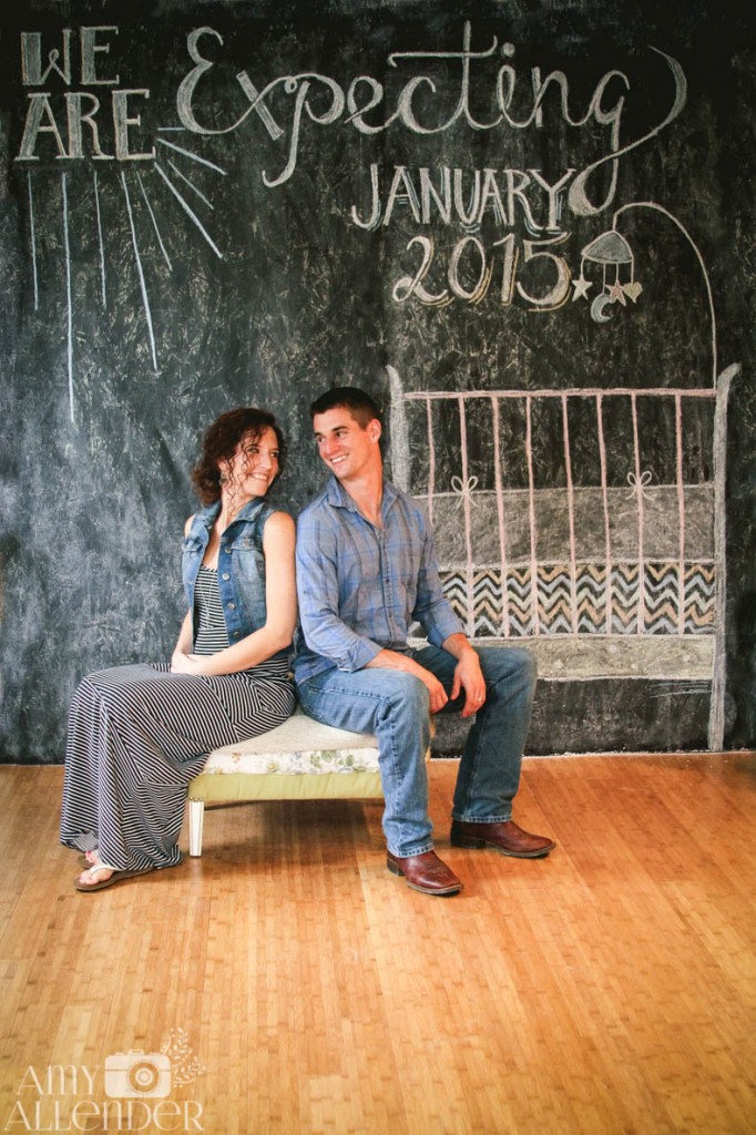 Chalkboard pregnancy announcement 