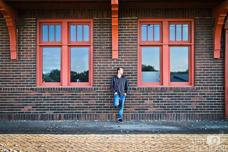 train station senior portrait