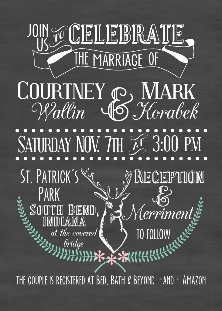 chalkboard wedding invitation