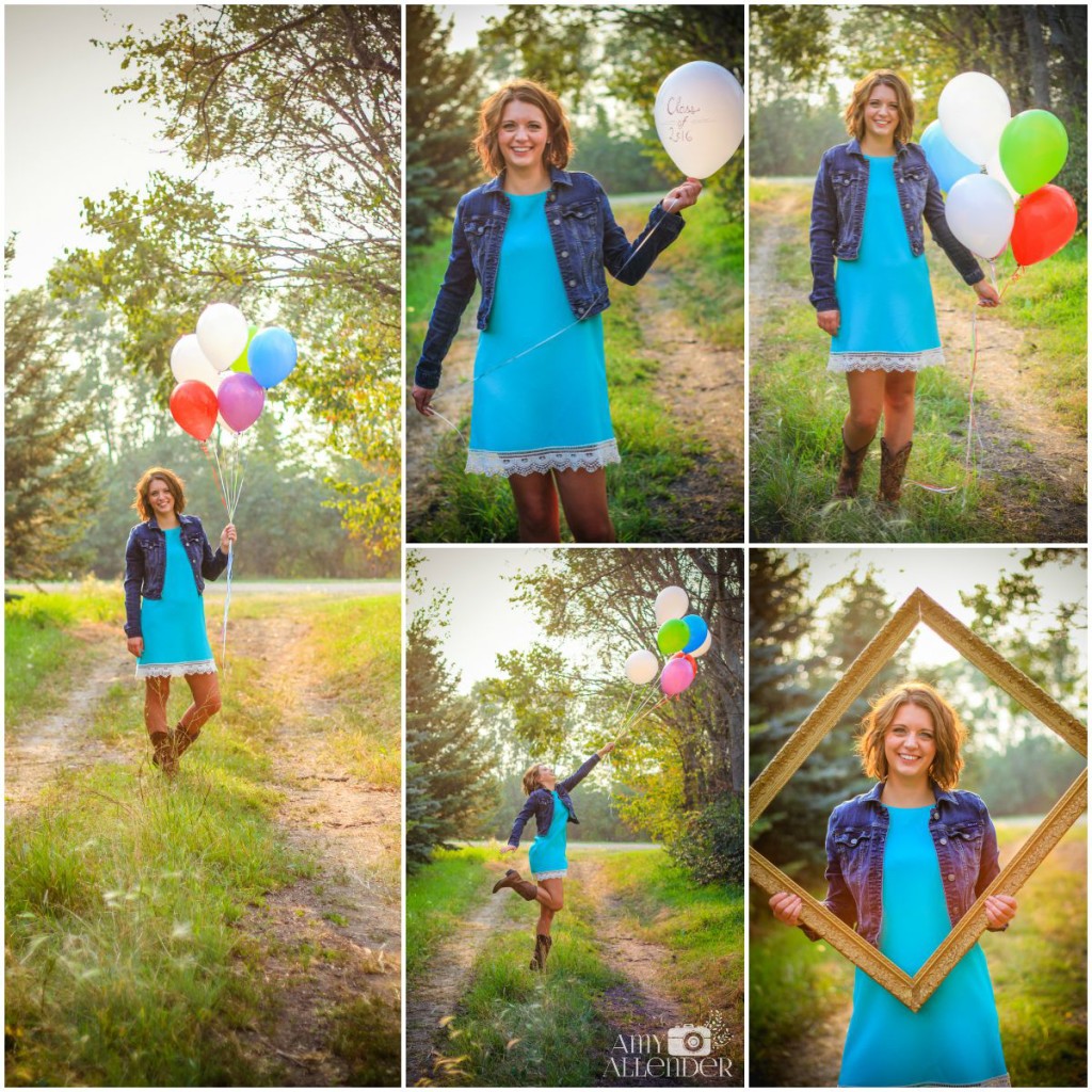 senior photos with balloons