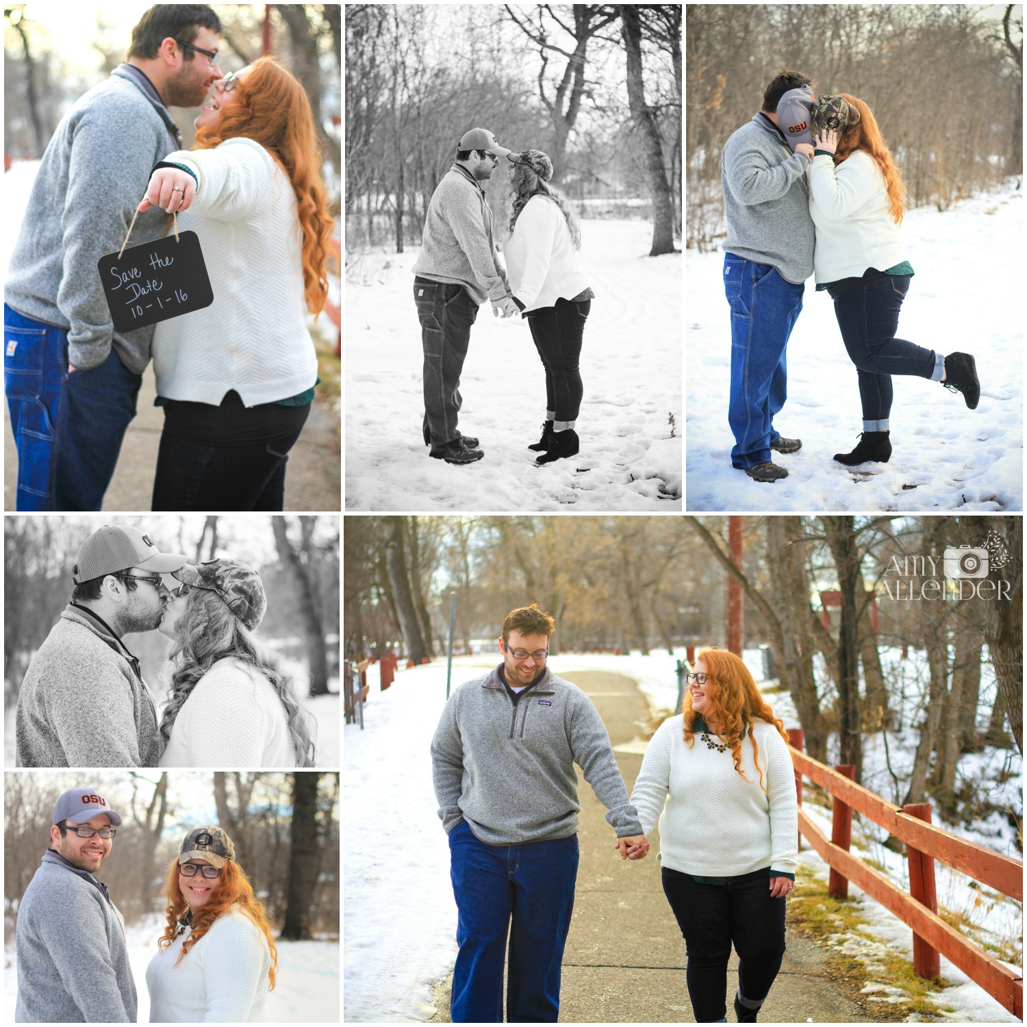 Snowy engagement photos