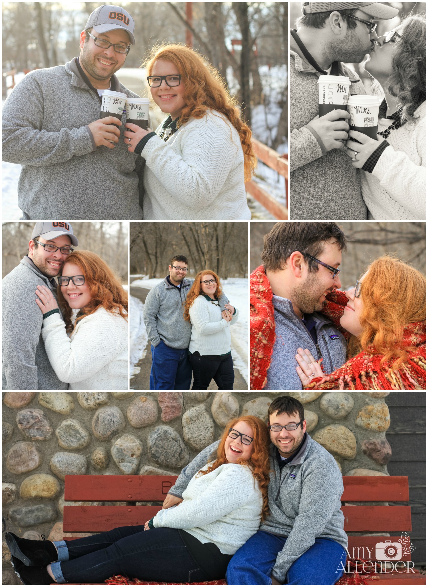 starbucks cup engagement photos