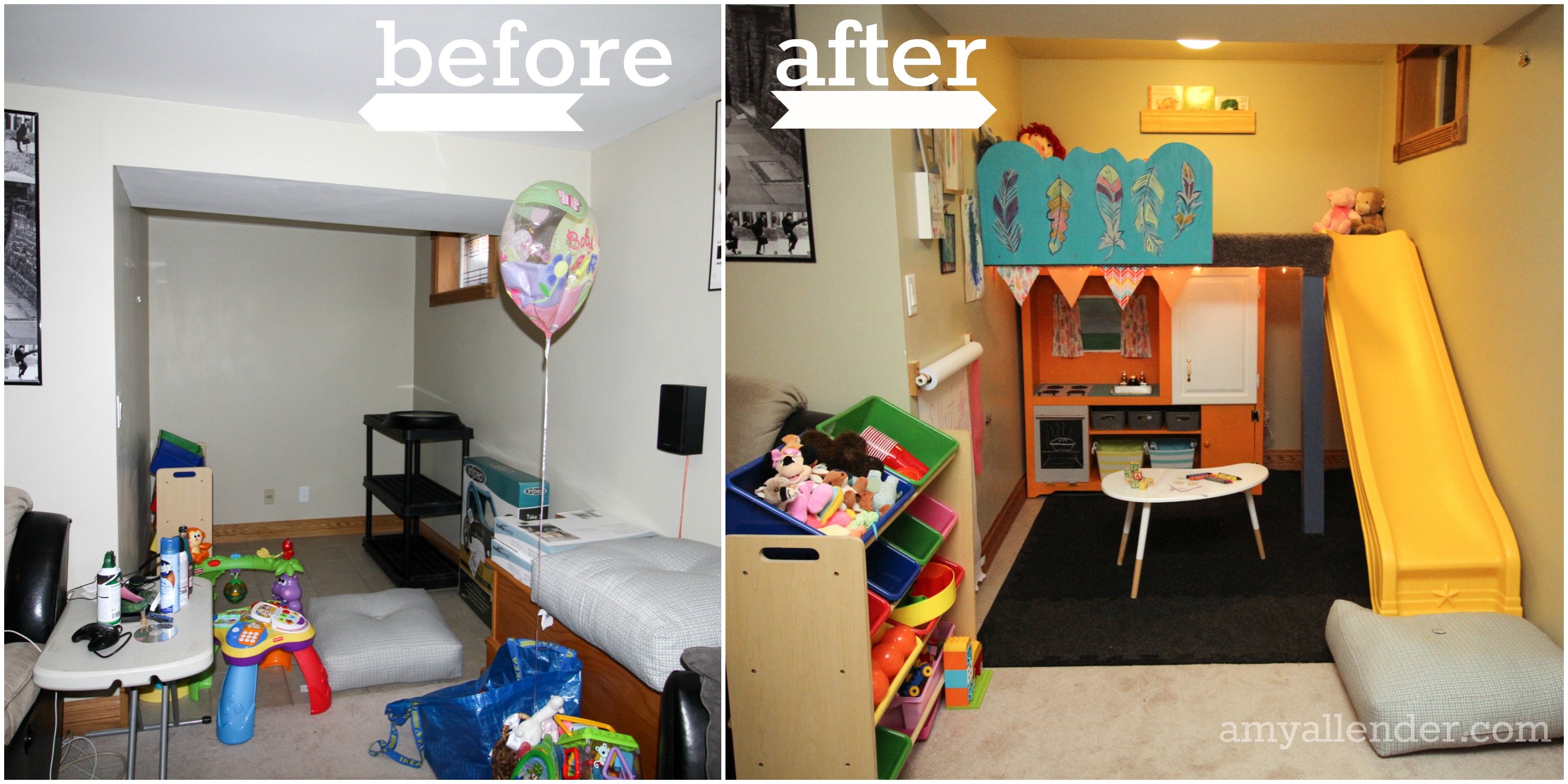 diy playroom before and after