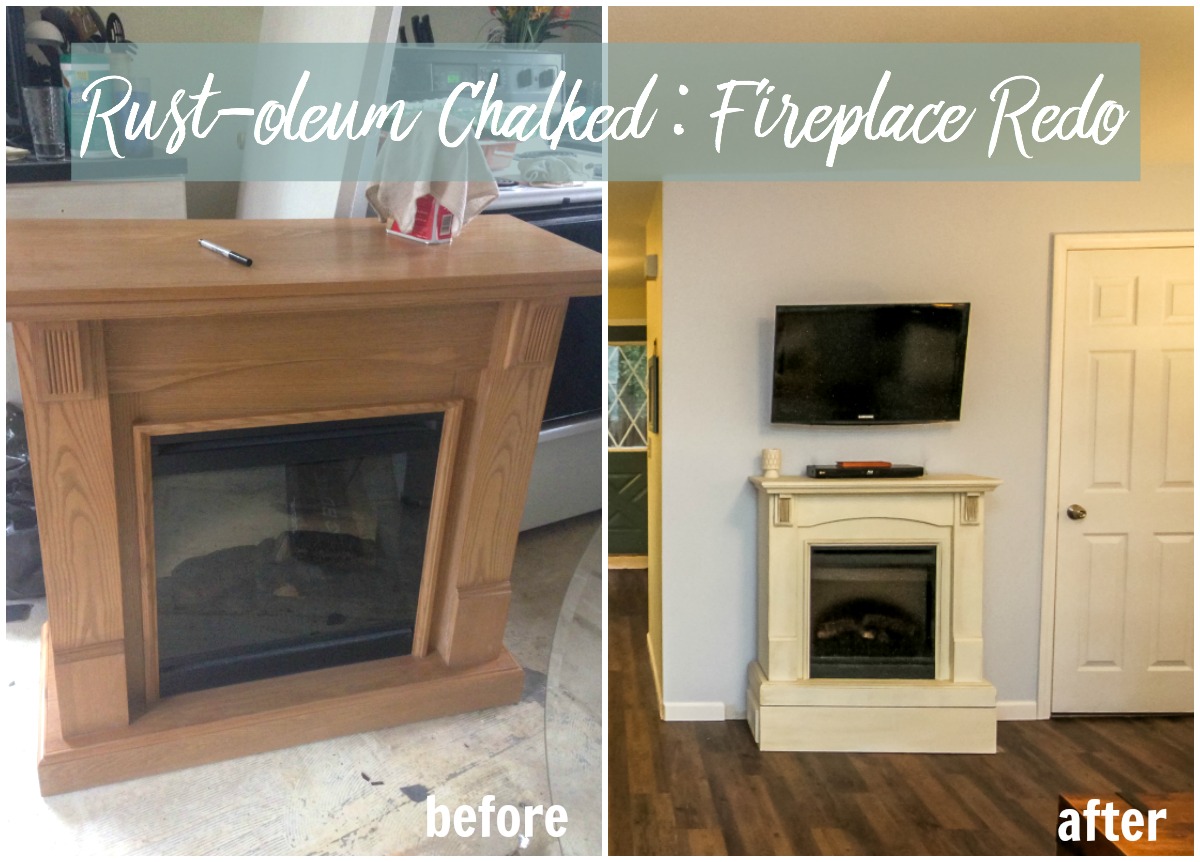 Fireplace makeover with Rustoleum Chalked