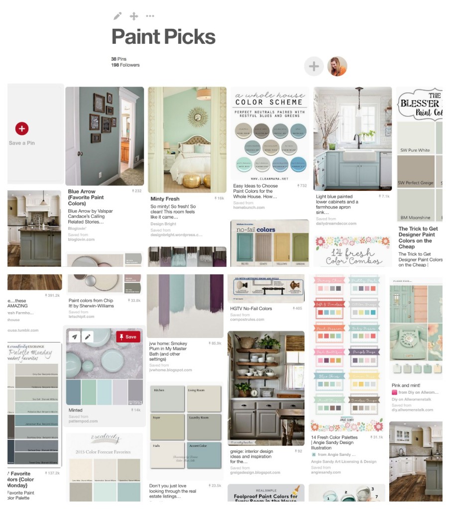 how to pick paint colors inpiration board